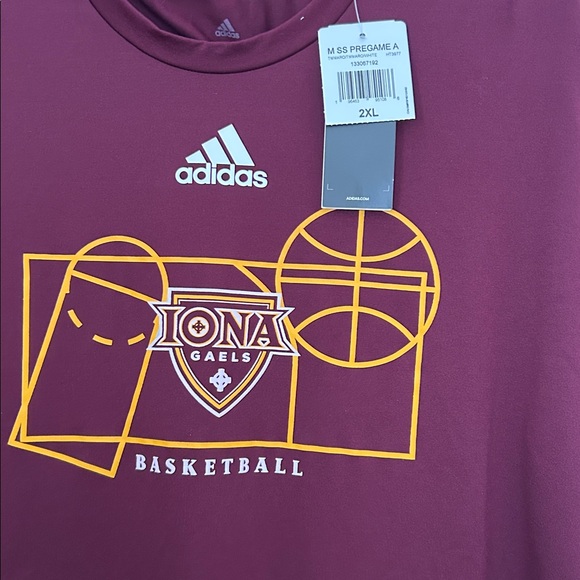 IONA Adidas Maroon Pregame Tee with Graphic - Picture 3 of 3